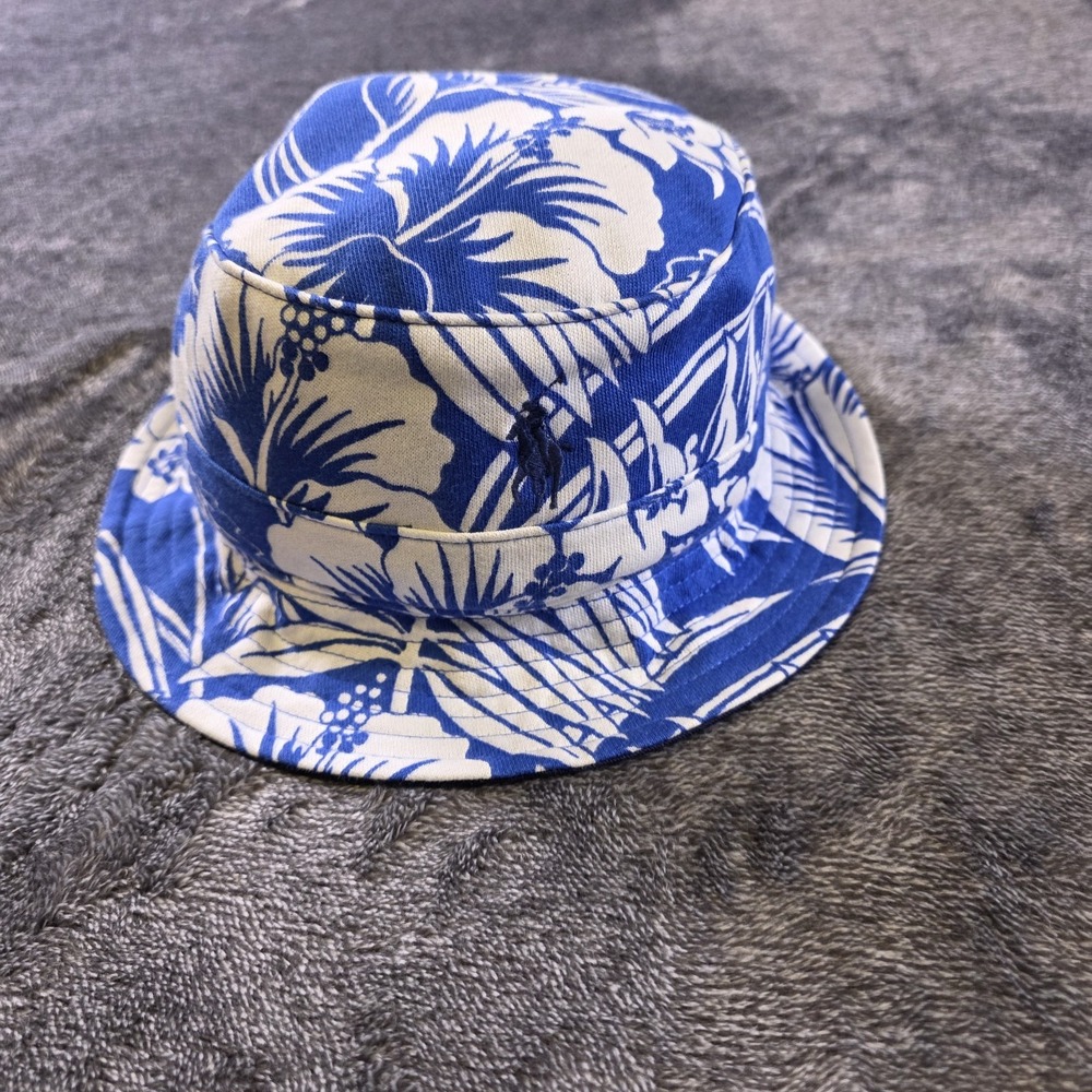 Polo Ralph Lauren Floral Cotton Terry Bucket Hat S/M Tropical Blue Unisex